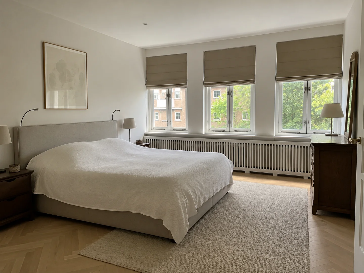 Beige verduisterende vouwgordijnen